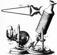 Hookes Mikroskop (Quelle: Wikipedia)